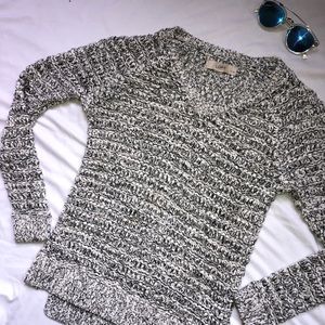 Loft- Grey "Holey" Crochet Throw Over Sweater sz M